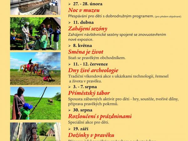 Přehled akcí v Archeoparku Všestary v roce 2026